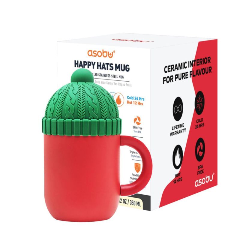 Taza Asobu 350 ml Rojo con Recubrimiento Cerámico