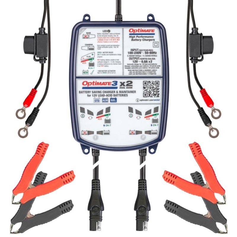 Cargador de baterías OptiMate TM-451 2×12 V 08 A