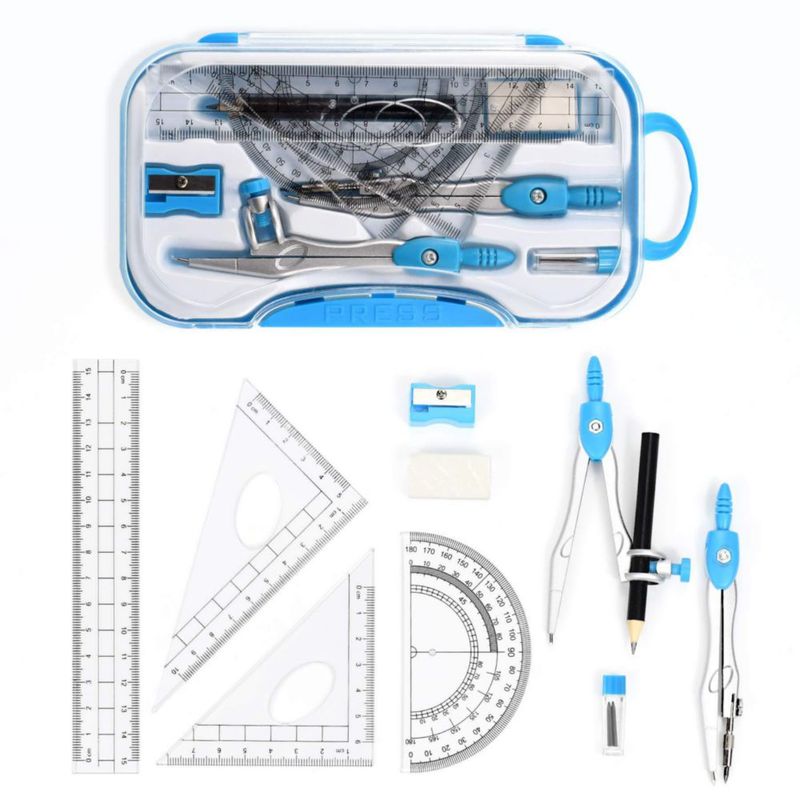 Juego de Geometría Unjoo 10 piezas - Azul