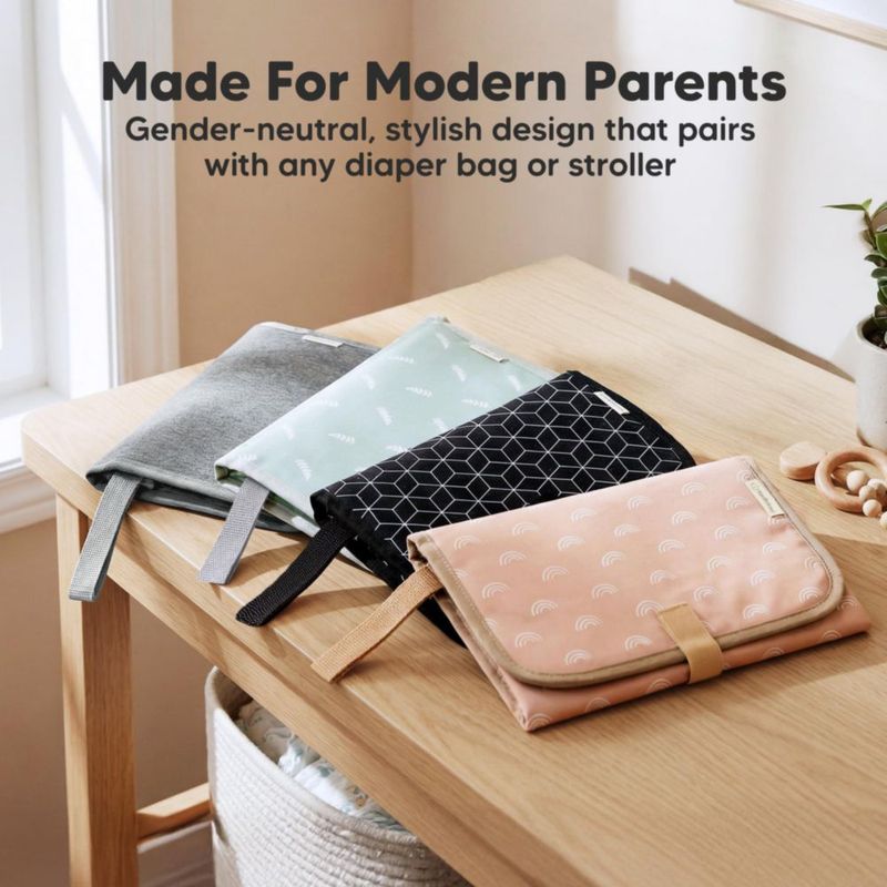 Alfombrilla cambiadora portátil KeaBabies 66 × 53 cm – Gran tamaño para viajes