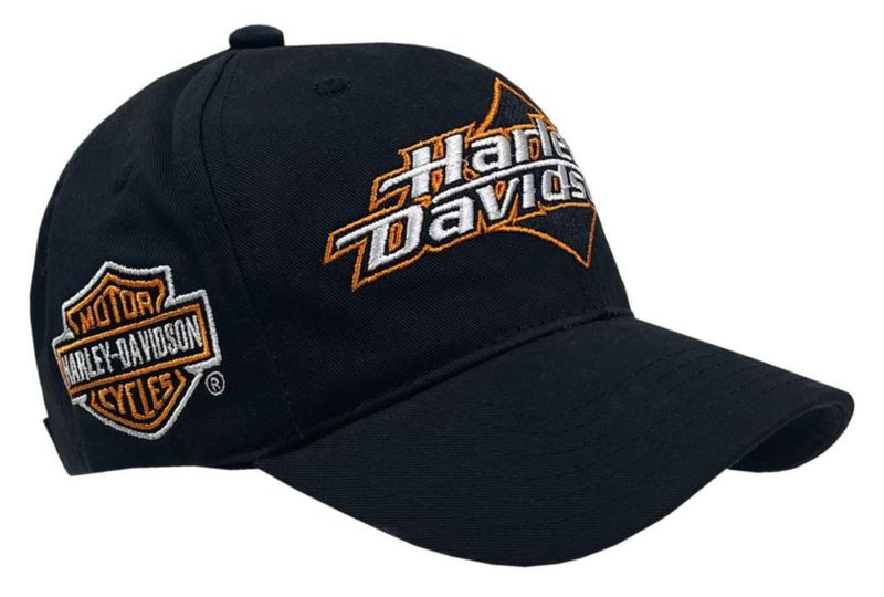 Gorra de béisbol Harley‑Davidson negra bordada