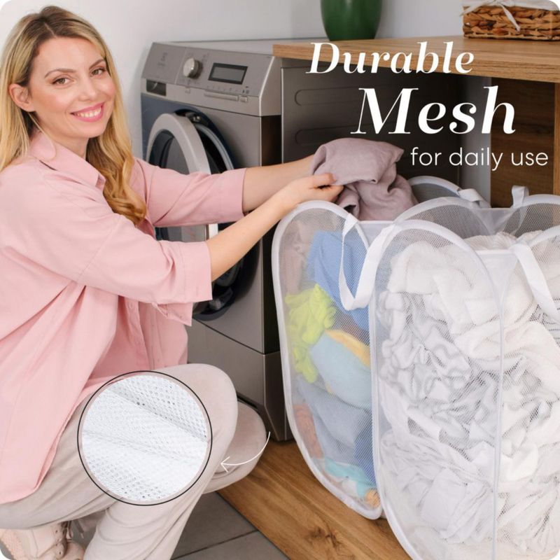 Cesto de ropa Handy Laundry 36 cm x 61 cm blanco de 2 compartimentos