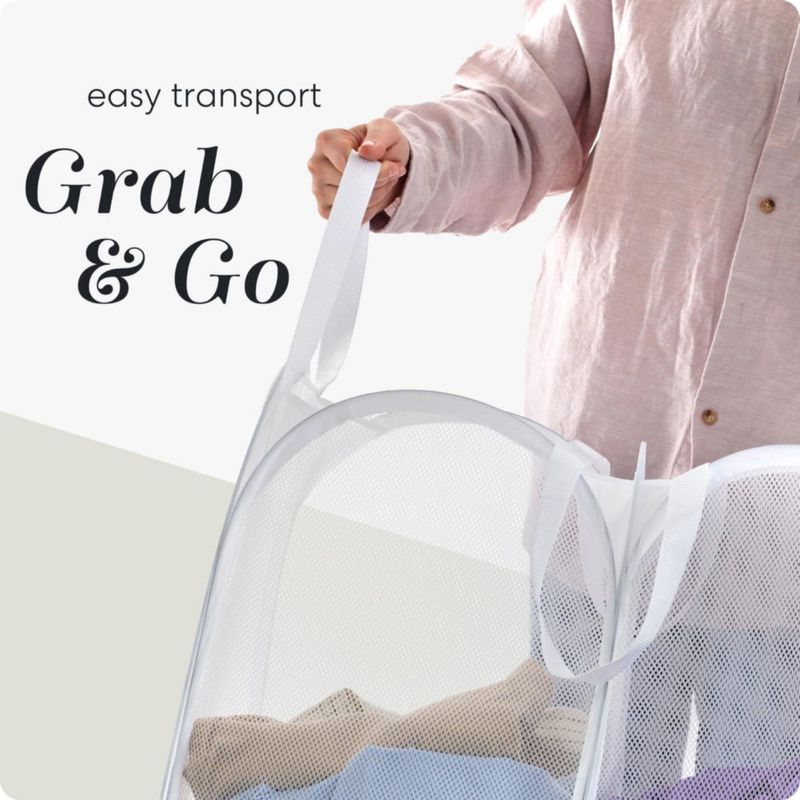 Cesto de ropa Handy Laundry 36 cm x 61 cm blanco de 2 compartimentos