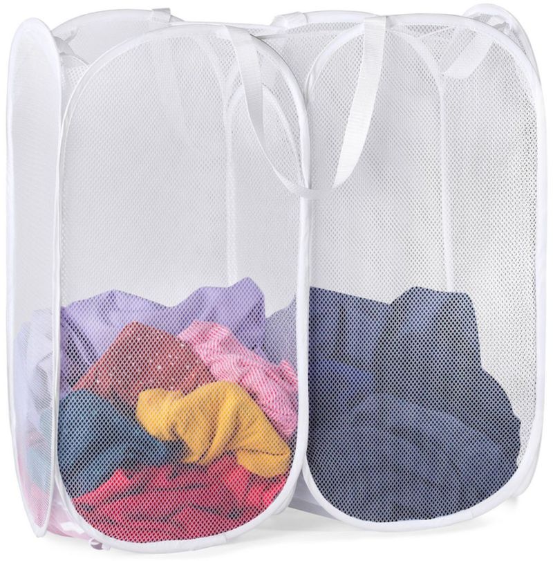 Cesto de ropa Handy Laundry 36 cm x 61 cm blanco de 2 compartimentos