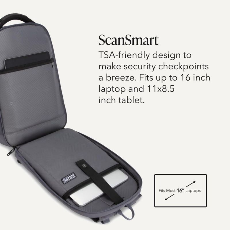 Mochila SwissGear de 16" para portátil compatible con TSA color carbón