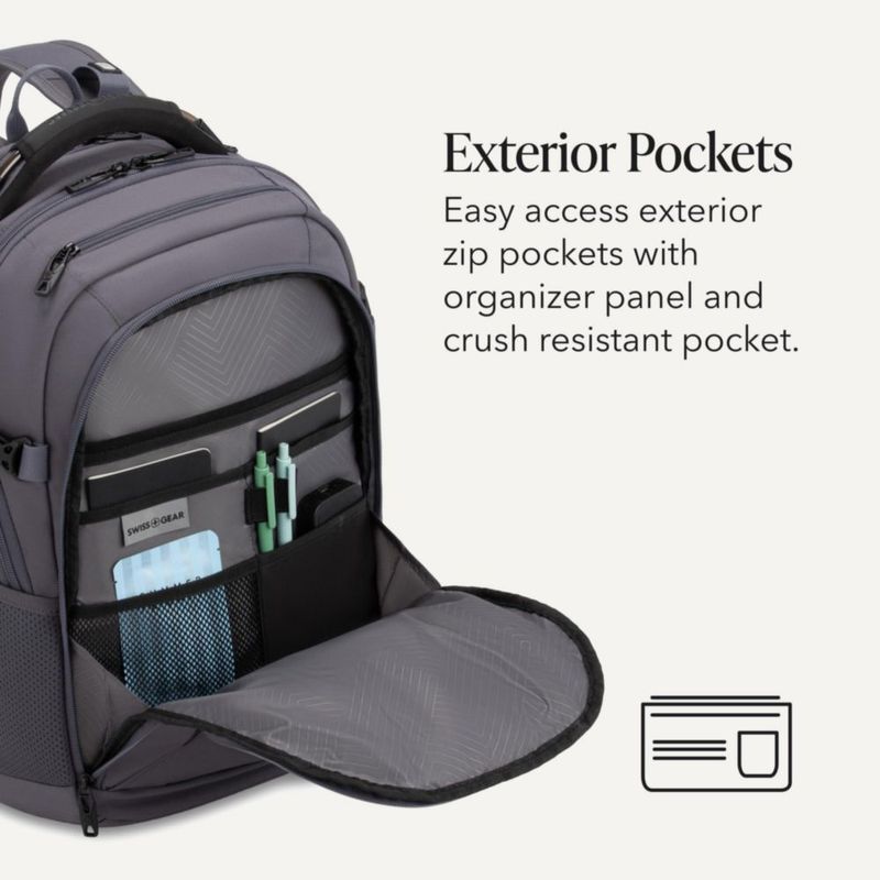 Mochila SwissGear de 16" para portátil compatible con TSA color carbón