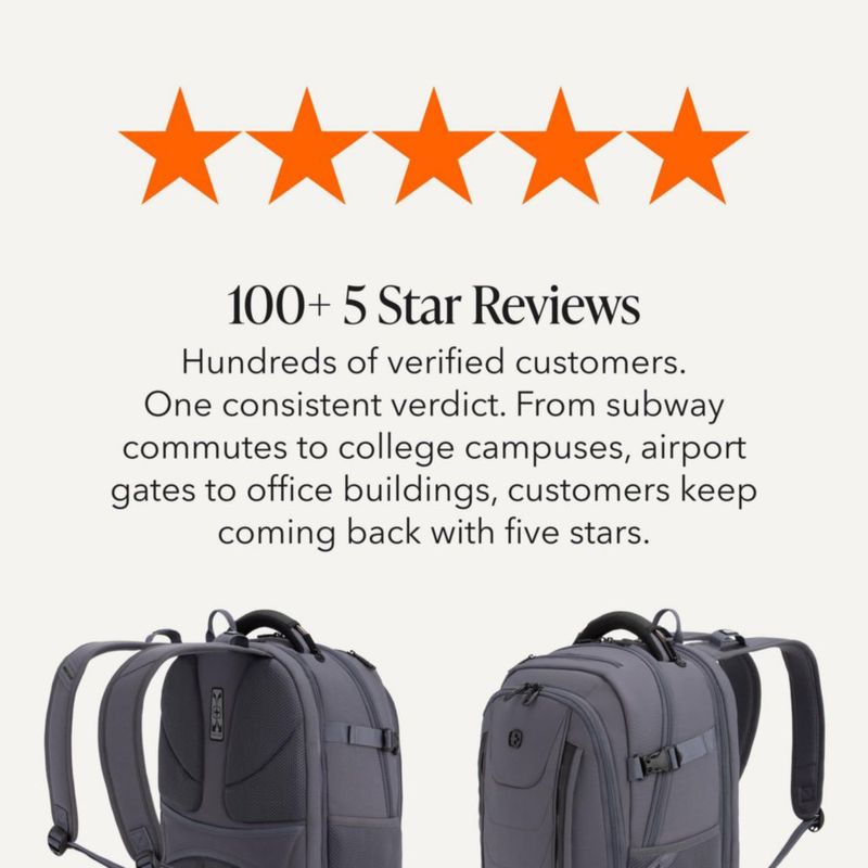 Mochila SwissGear de 16" para portátil compatible con TSA color carbón