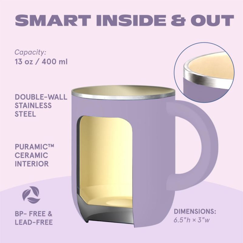 Taza Asobu 350 ml Púrpura con Recubrimiento Cerámico