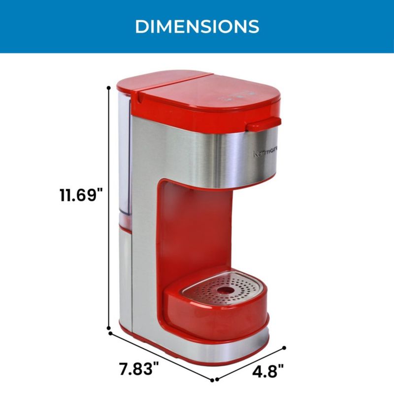 Cafetera de una taza Koolatron K‑Cup/Café Molido Rojo con apagado automático