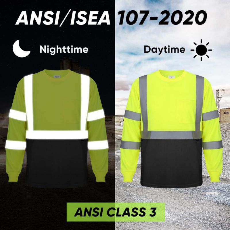 Camisa de Alta Visibilidad TICONN L Amarillo y Negro - Pack de 2