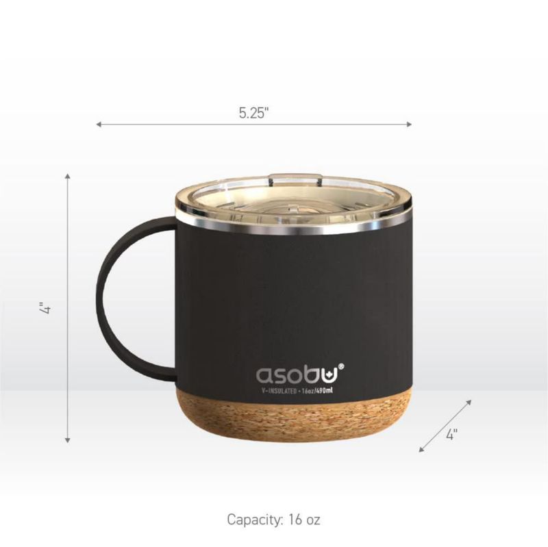 Taza Asobu de 490 ml cerámica aislada con asa