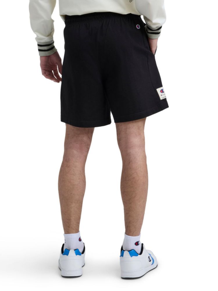 Shorts Champion de jersey de algodón negro 18 cm con logo script