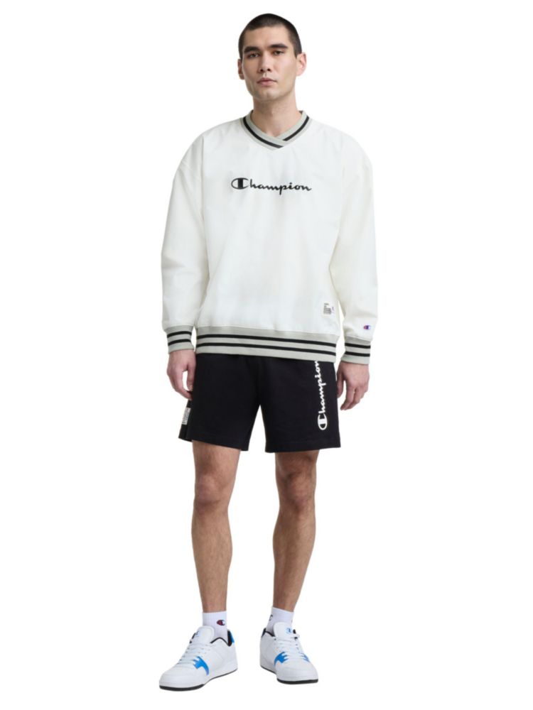 Shorts Champion de jersey de algodón negro 18 cm con logo script