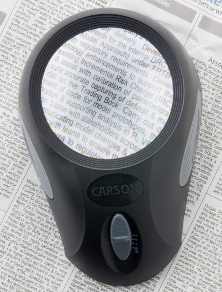 Lupa Carson LL-88 5x LED con 3 niveles de brillo