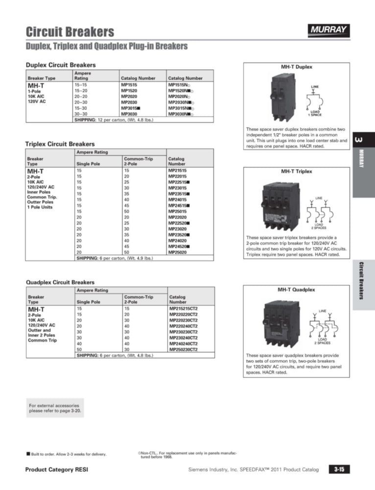 Disyuntor SIEMENS 20 A 120 V (2 unidades)