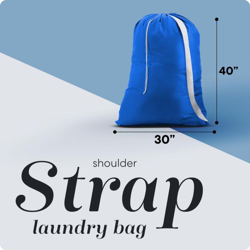Bolsa de lavandería Handy con correa de hombro 30" x 40" (76 cm x 102 cm) extragrande azul