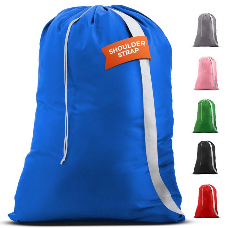 Bolsa de lavandería Handy con correa de hombro 30" x 40" (76 cm x 102 cm) extragrande azul