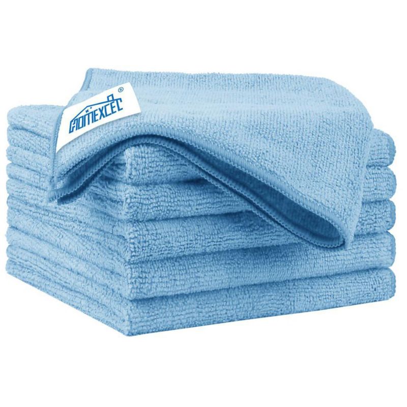 Toalla HOMEXCEL Azul Microfibra 32 × 32 cm Pack de 6