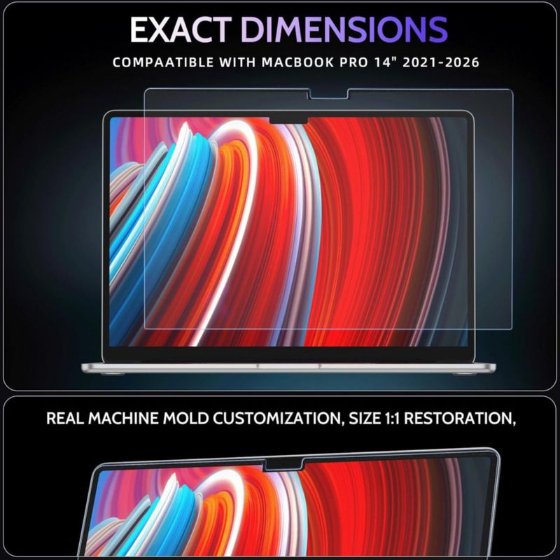 Protector de pantalla magnético anti luz azul Peslv para MacBook Pro de 14 pulgadas (2021‑2026 M1‑M5) filtro anti reflejo extraíble para MacBook de