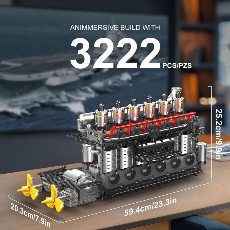 Bloques de Construcción Mould King 10209 - Kit de Motor de Portaaviones de 3222 Piezas