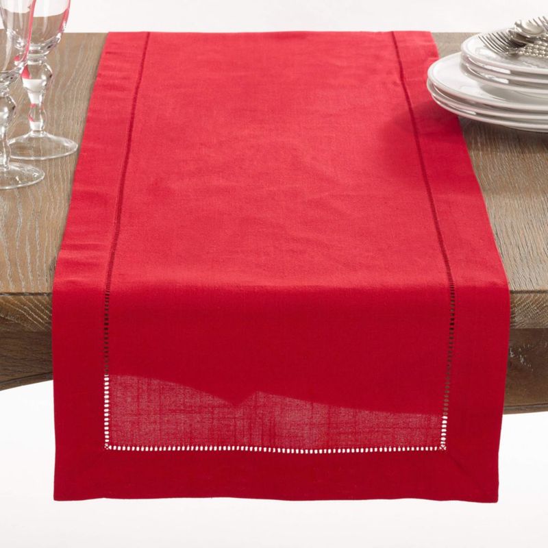 SARO LIFESTYLE Caminero de Mesa Clásico con Puntada de Dobladillo - Elegante Caminero para Uso Diario con Tela Texturizada y Borde de Puntada de
