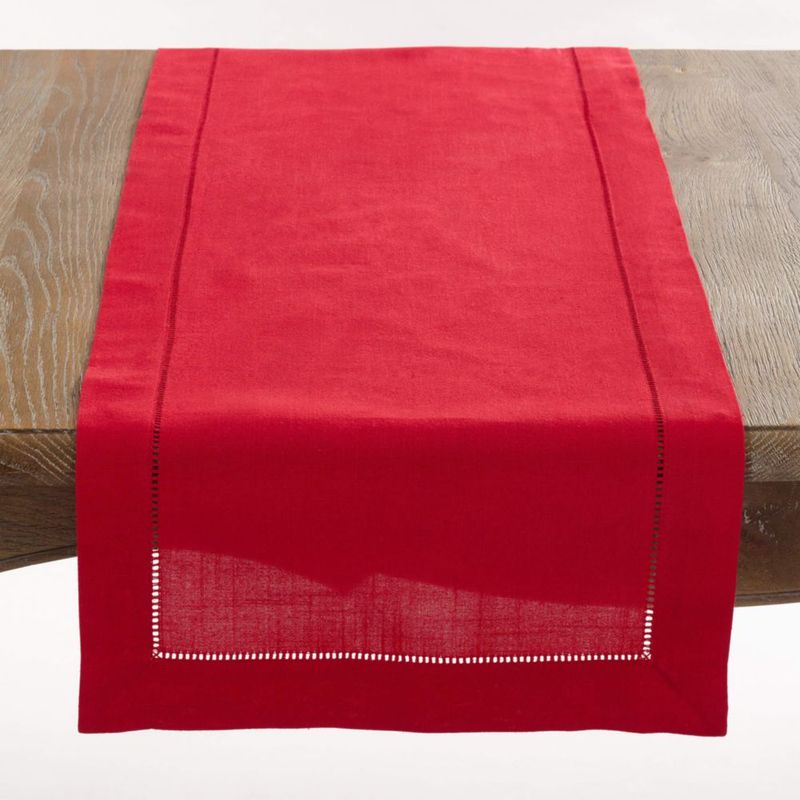 SARO LIFESTYLE Caminero de Mesa Clásico con Puntada de Dobladillo - Elegante Caminero para Uso Diario con Tela Texturizada y Borde de Puntada de