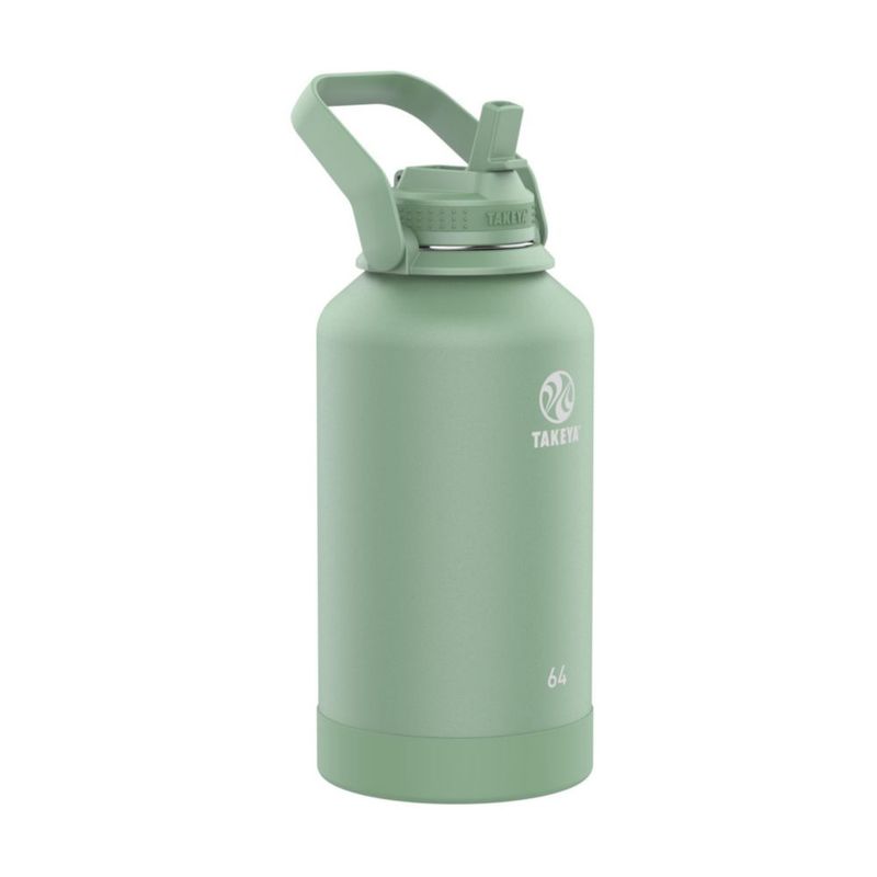 Takeya Botella de Agua Actives de Acero Inoxidable 64 oz con Tapa de Sorbete – A prueba de fugas Doble Pared Aislada Mantiene Bebidas Frías 24 h /