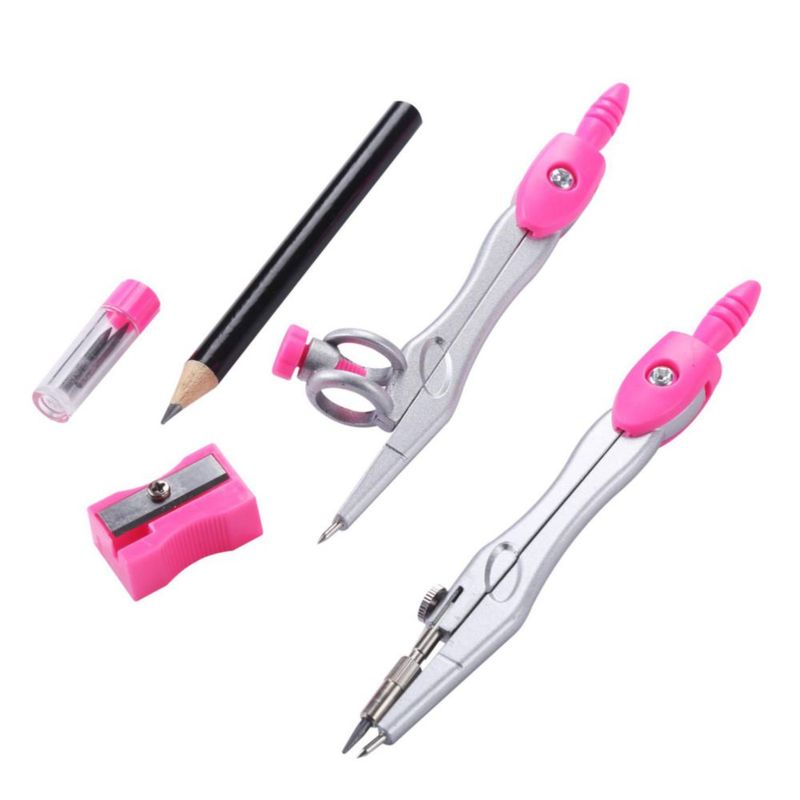 Set de Geometría Unjoo 10 Piezas - Suministros para Estudiantes (Rosa)