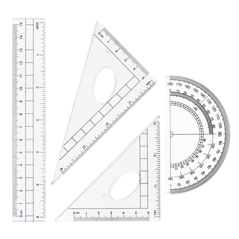 Set de Geometría Unjoo 10 Piezas - Suministros para Estudiantes (Rosa)