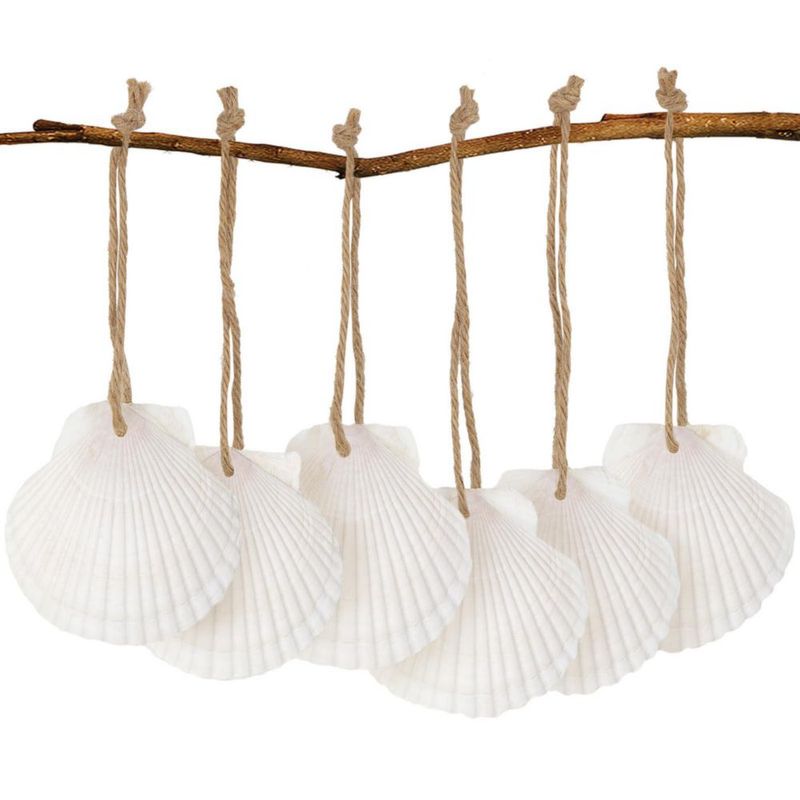 Conchas SINKOO 6-8 cm con Agujeros – 16 piezas para Manualidades