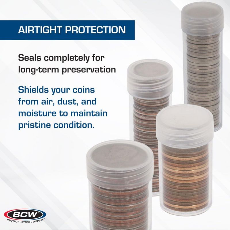 Tubos para monedas de níquel BCW paquete de 100 transparentes 791 mm