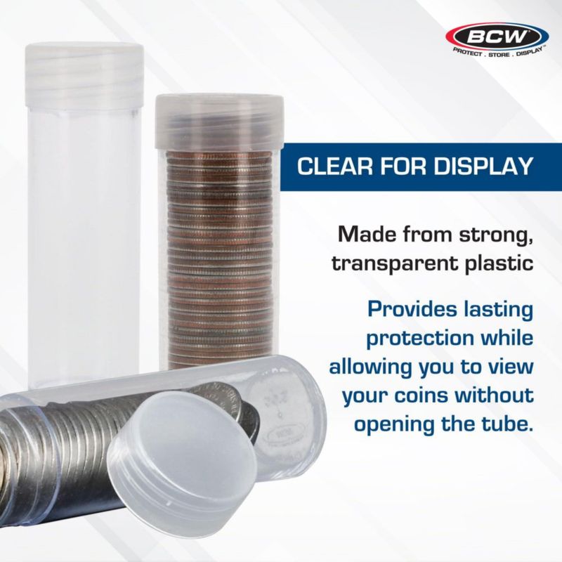 Tubos para monedas de níquel BCW paquete de 100 transparentes 791 mm