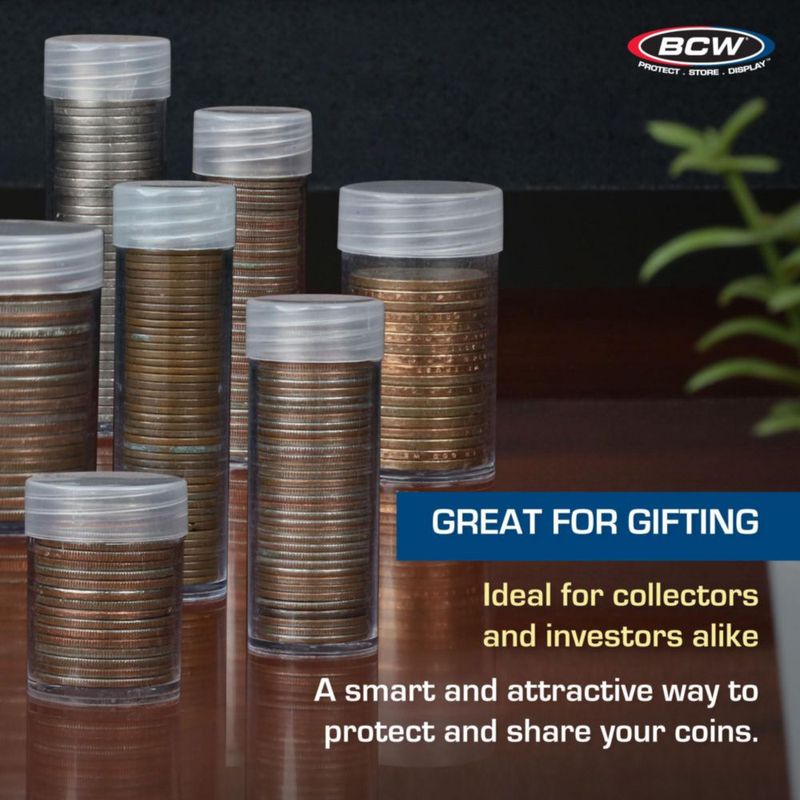 Tubos para monedas de níquel BCW paquete de 100 transparentes 791 mm
