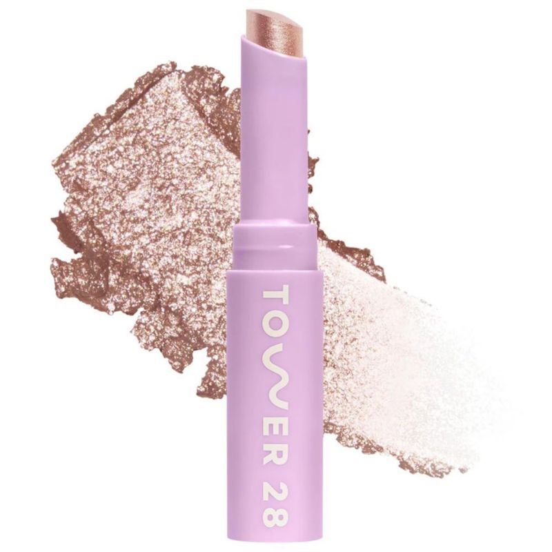 Barra de sombra de ojos con brillo Tower 28 Roxy 9 ml para piel sensible