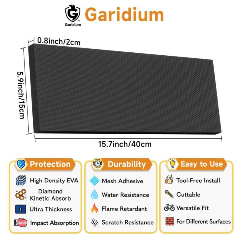 Protector de pared Garidium 40 × 15 cm espuma autoadhesiva (pack de 4)