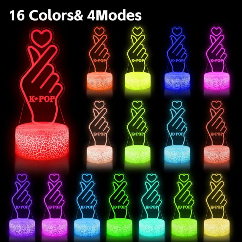 Lámpara nocturna Theook K‑Pop 16 colores con control remoto