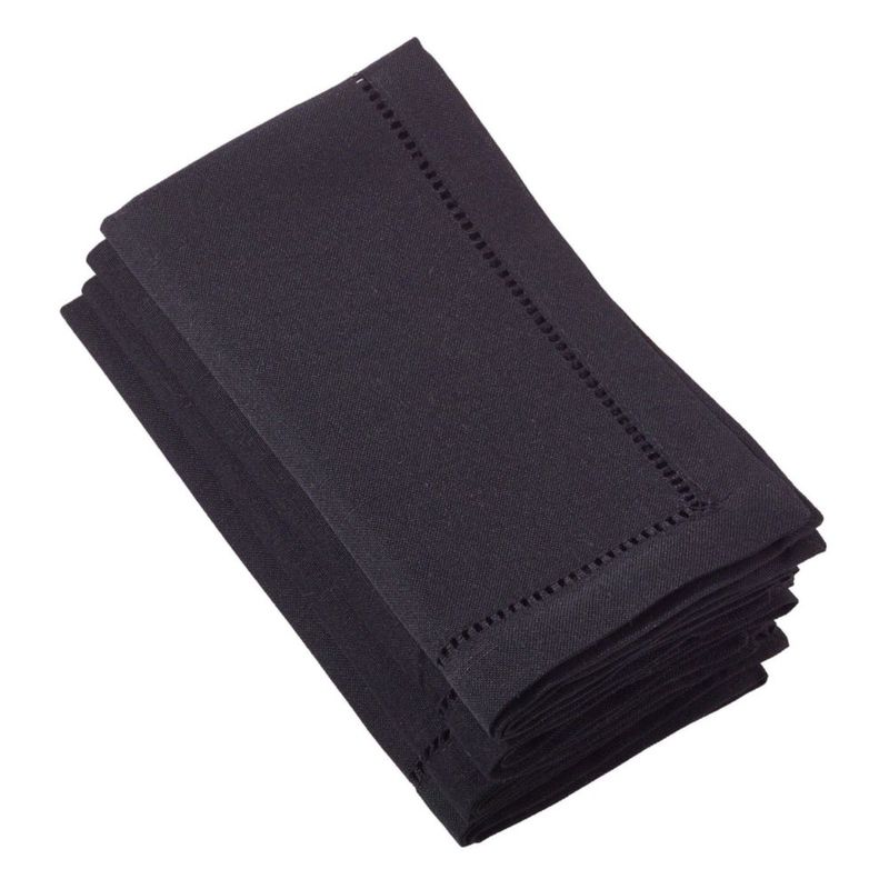 Juego de 4 servilletas de tela SARO LIFESTYLE 51 cm negro