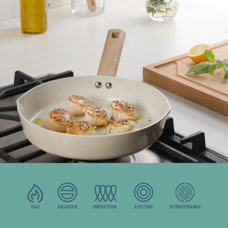 Sartén Gibson Home 24 cm Cerámica Antiadherente Topo