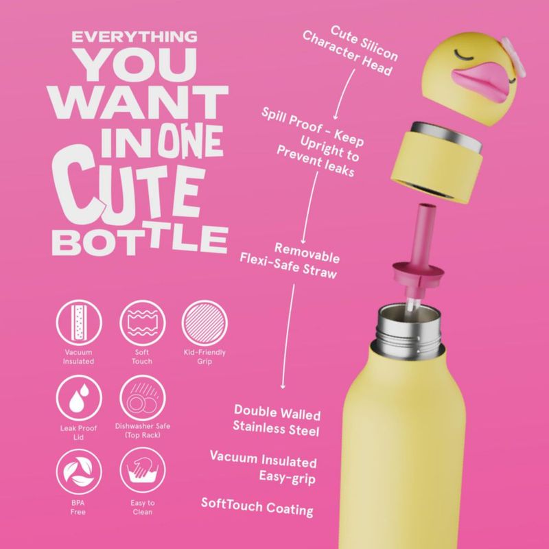 Botella de agua asobu Bestie Duck 473 ml libre de BPA