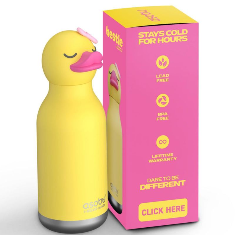 Botella de agua asobu Bestie Duck 473 ml libre de BPA