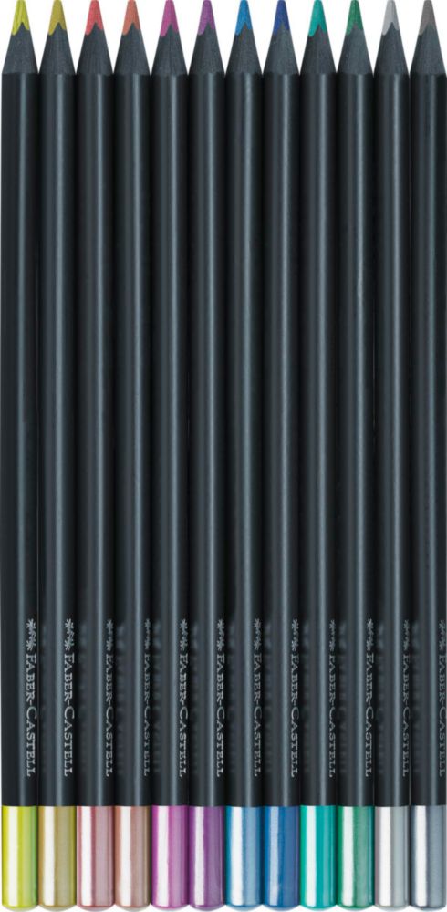 Lápices de colores metálicos Faber‑Castell Black Edition 12 unidades