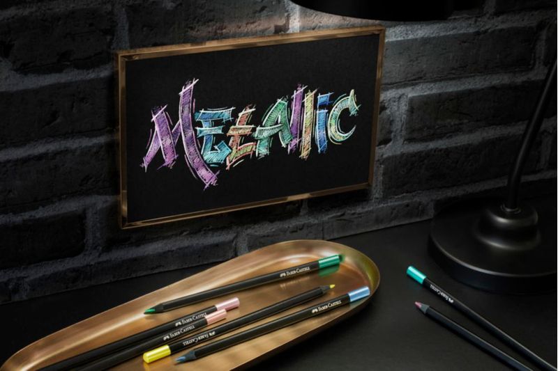 Lápices de colores metálicos Faber‑Castell Black Edition 12 unidades