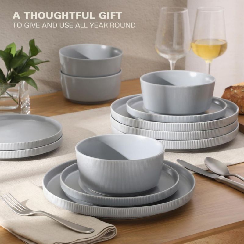 Juego de Vajilla Gibson Home 12 piezas de gres gris