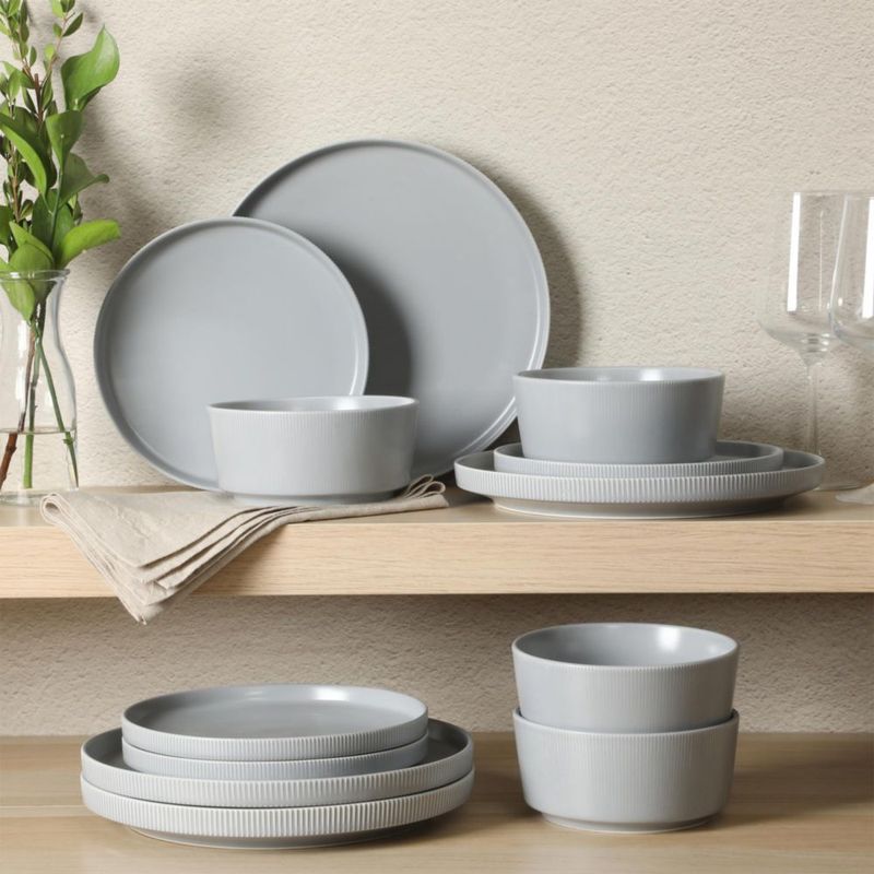 Juego de Vajilla Gibson Home 12 piezas de gres gris