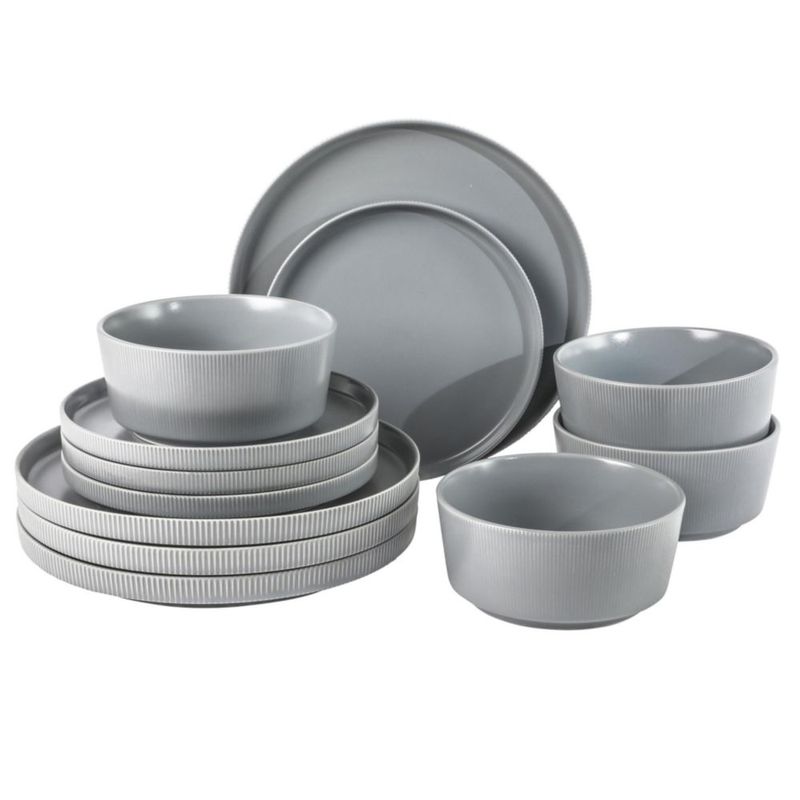 Juego de Vajilla Gibson Home 12 piezas de gres gris