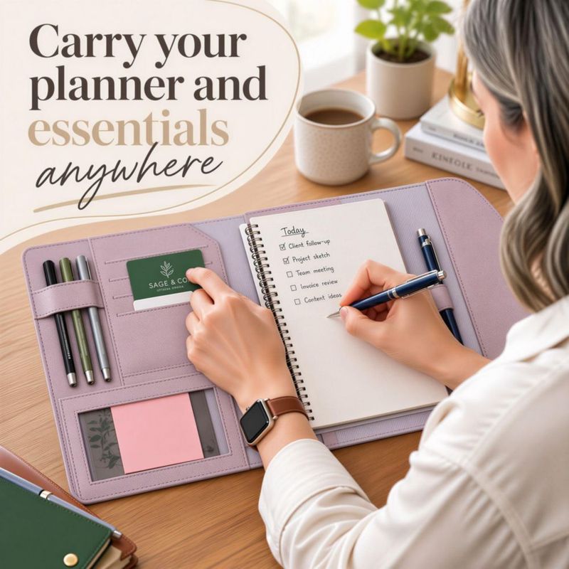 Funda Note Wrap para cuaderno A5 de cuero vegano rosa