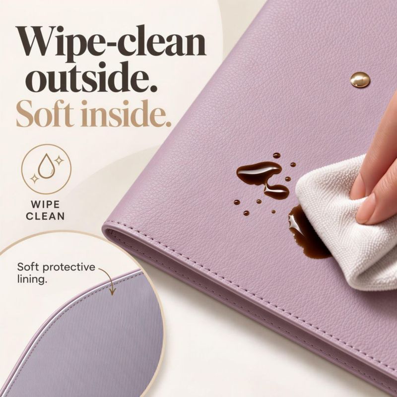 Funda Note Wrap para cuaderno A5 de cuero vegano rosa