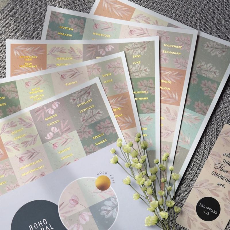 Solapas para Biblia OFFILICIOUS 100 uds Laminadas Rosa Boho