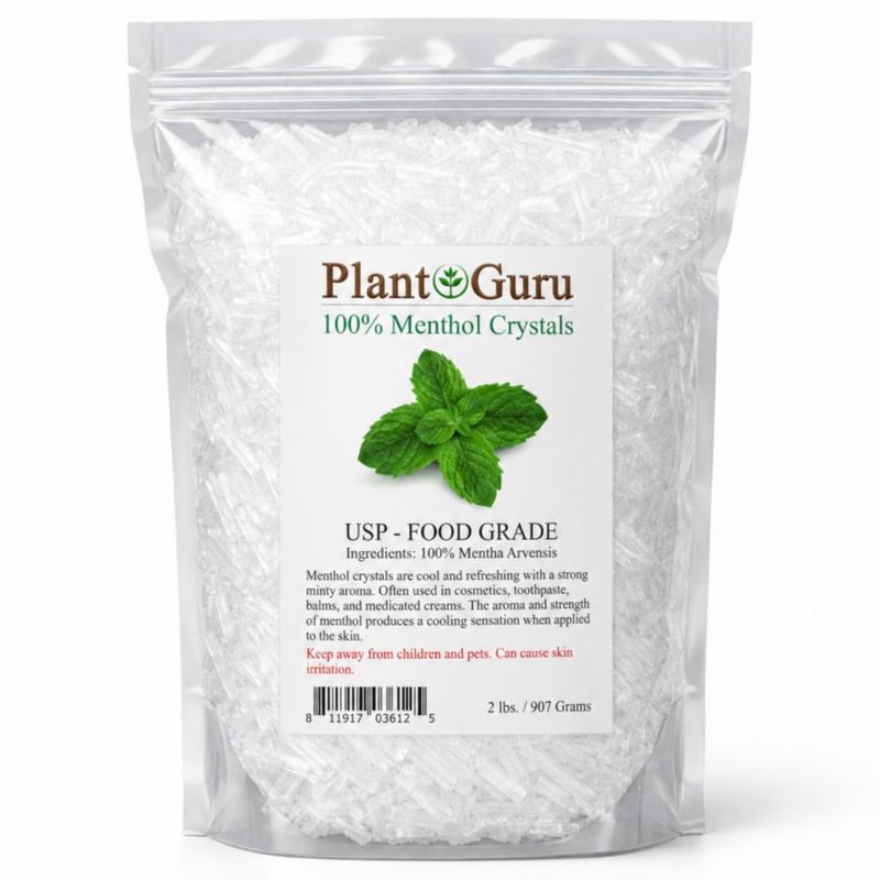 Cristales de Mentol Plant Guru 907 g Grado Alimenticio USP