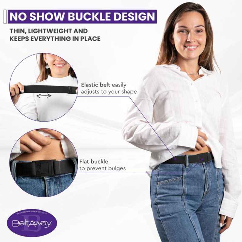 Cinturón para mujer BELTAWAY ajustable con hebilla plana elástica
